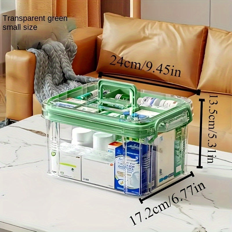 Transparent Acrylic Medicine Organizer with Multiple Layers for Home and Emergency Pill Storage