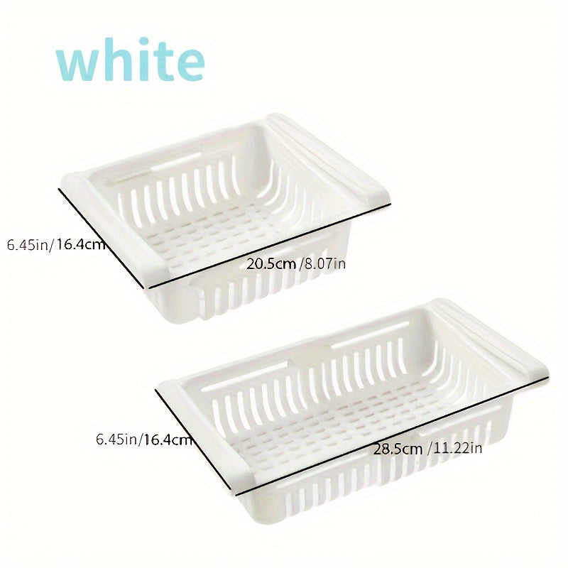 Meva, sabzavotlar, tuxumlar uchun sozlanadigan, tortib olinadigan muzlatgich polkasi tashkilotchisi