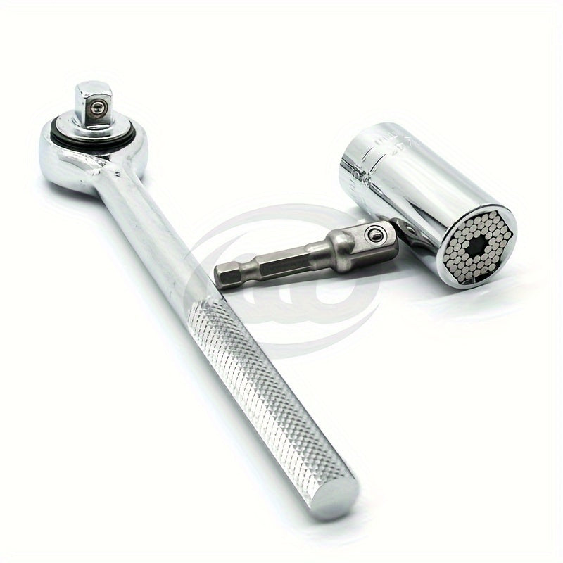 Universal Socket Wrench Set 7-19mm Chrome Steel Hand Tool for Ratchet and Drill