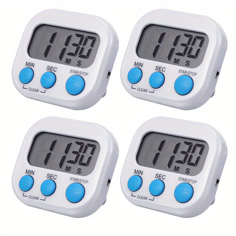 2/4 шт. магнитных цифровых кухонных таймеров с большим ЖК-дисплеем для готовки, выпечки, упражнений