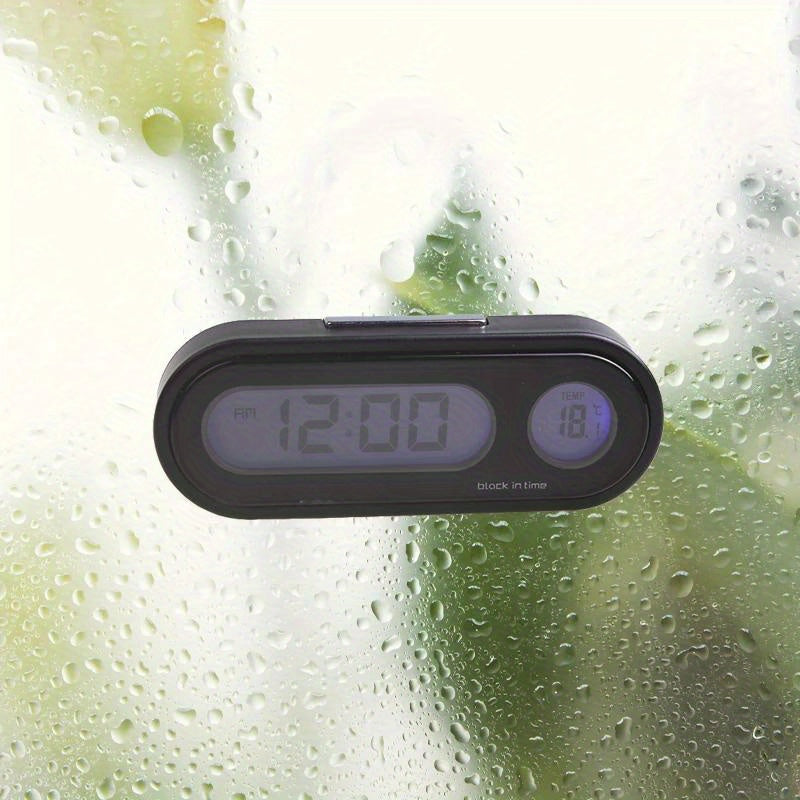 Orqa yoritilgan LCD displey bilan raqamli avtomobil soati va termometr