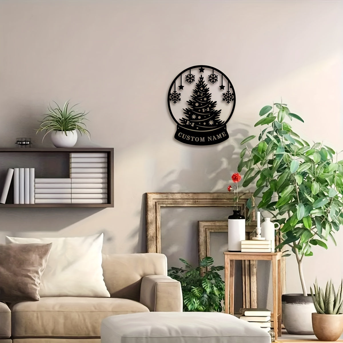 Metal Christmas Tree Wall Sign Personalizable Rustic Holiday Decor Indoor Outdoor