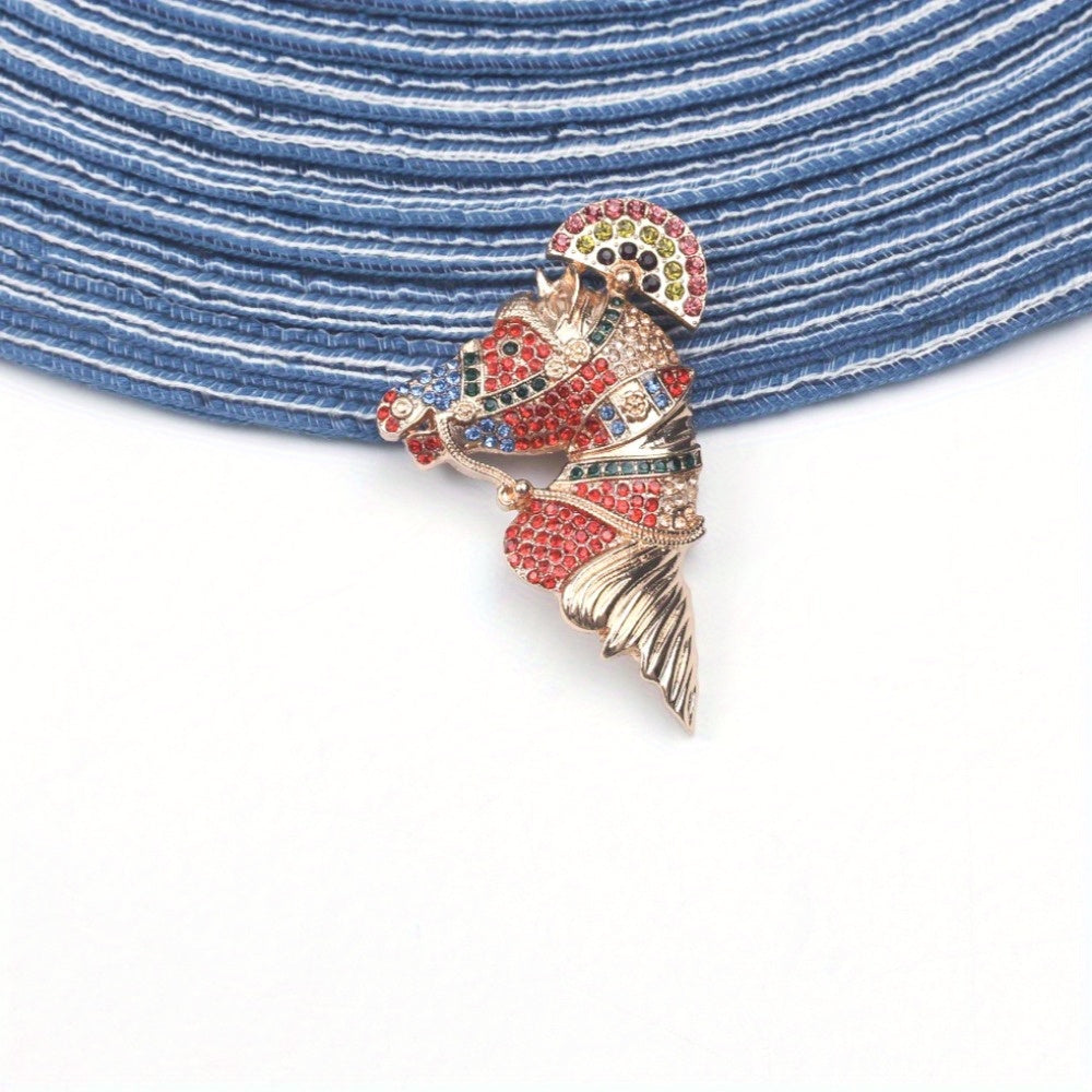 Horse Brooch Rhinestones Metal Pin for Jackets Sweaters Fashion Accessory