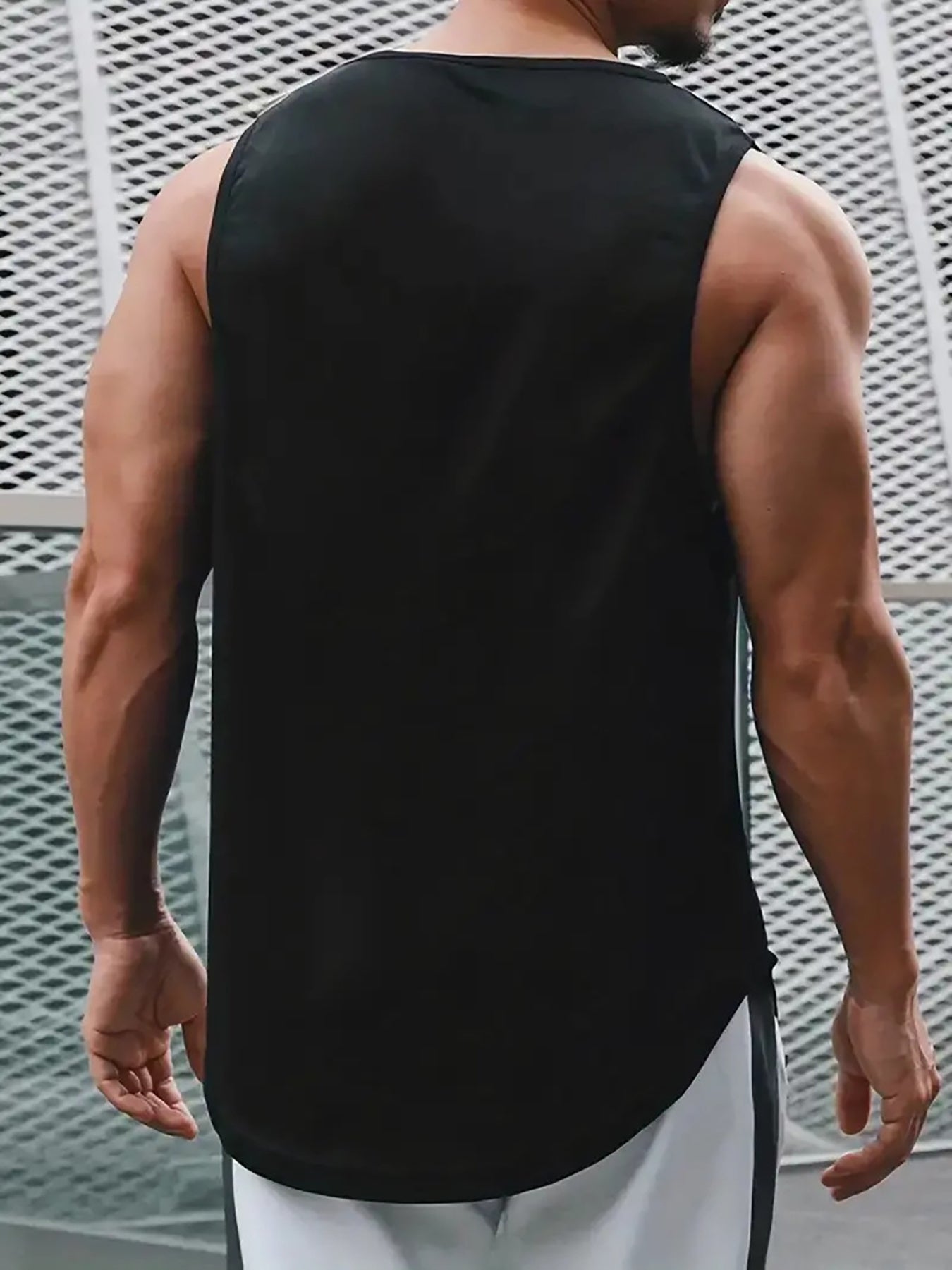 Men's Summer Performance Tank Top Breathable Quick-Dry Muscle Fit Crew Neck Solid Color Sports Vest