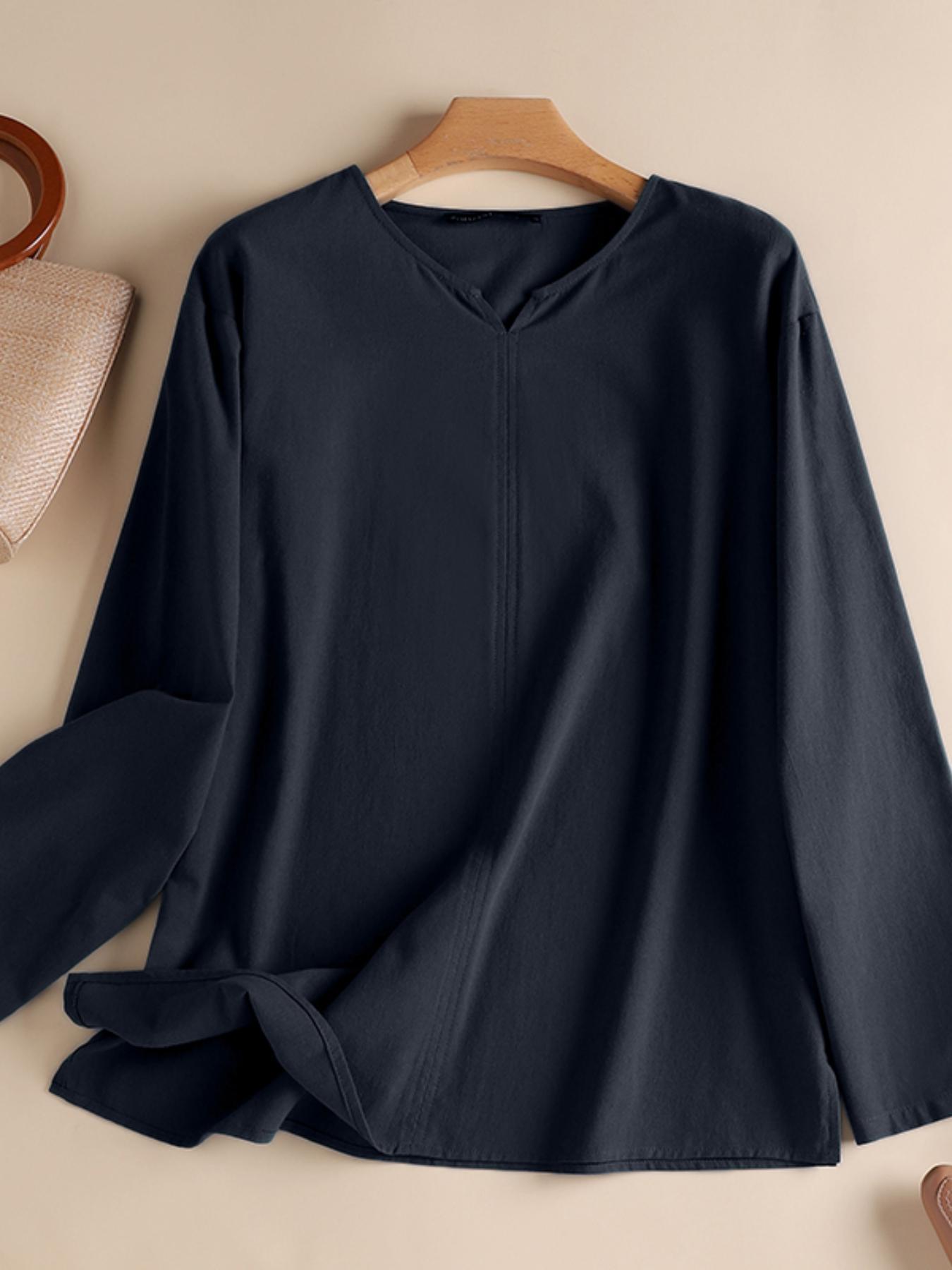 Women's Plus Size Loose Fit Blouse with Short Sleeves Solid Color Spring Summer Fall