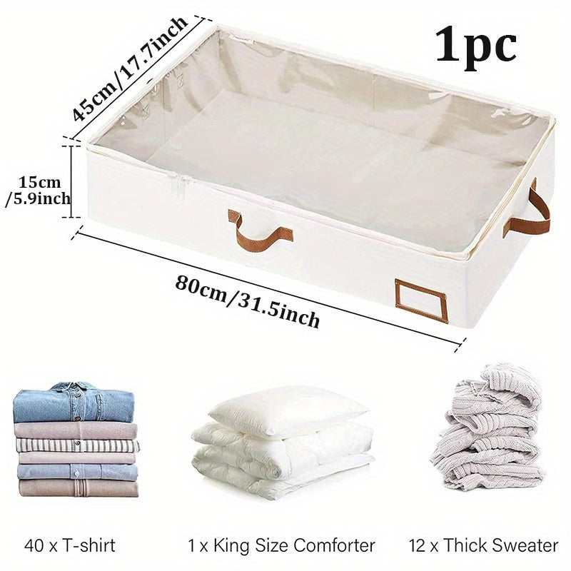 Organizador de almacenamiento bajo la cama, a prueba de agua, de tela no tejida con asas, gran capacidad