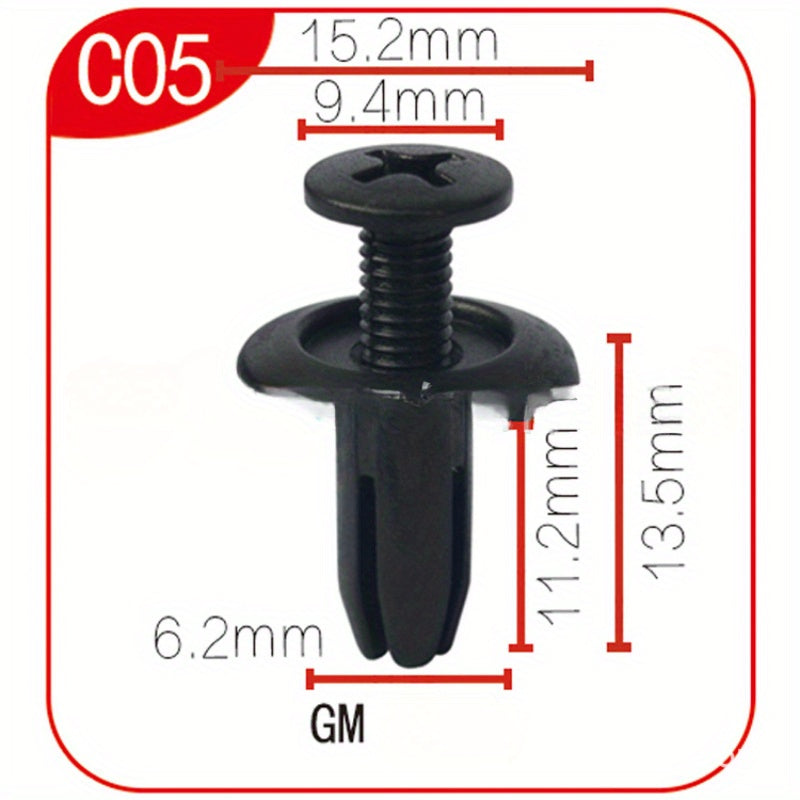 50 шт. пластиковых заклепок-клипс для автомобиля, 8 мм отверстие, крепления для обшивки дверей