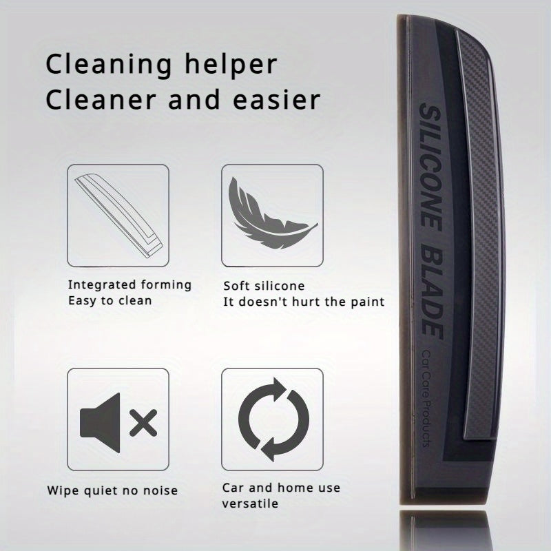 Silicone Handheld Car Window Squeegee Soft-Grip Water Removal Streak-Free