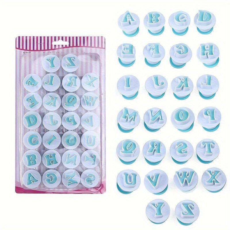 Plastic Cookie Cutter Set Alphabet and Number Shapes 26 Pieces for Baking and Decorating