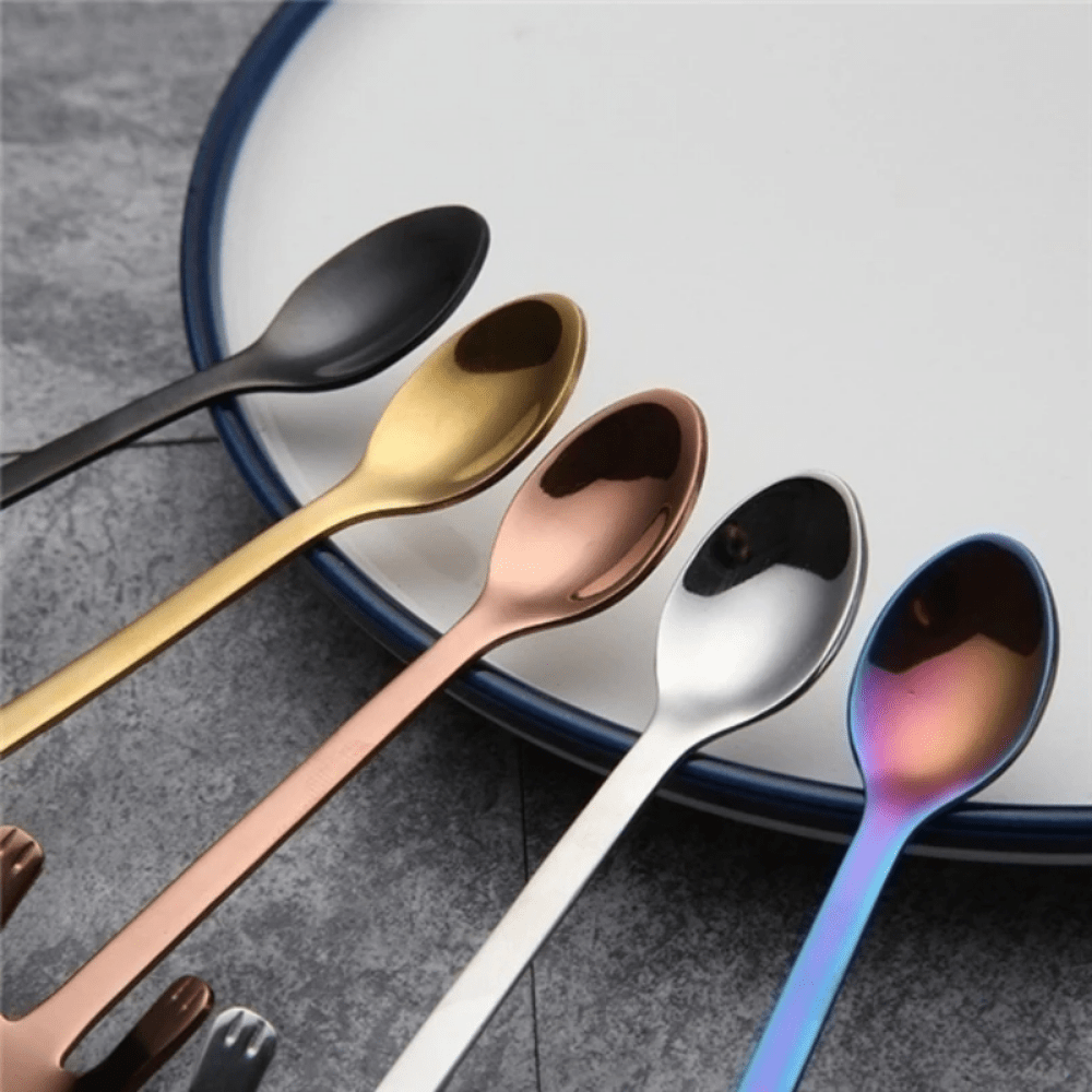 Stainless Steel Cat Shaped Coffee Spoons Set Ideal Gift for Cat Lovers