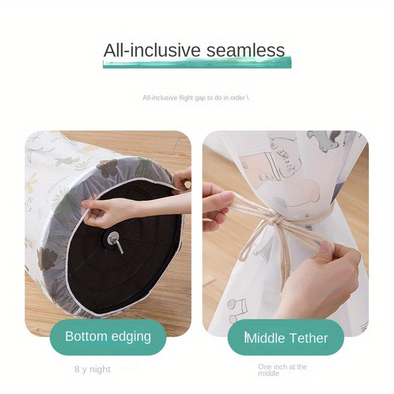 Cartoon Print PVC Fan Dust Cover for All Floor Fans Partial Wrapping Durable Material