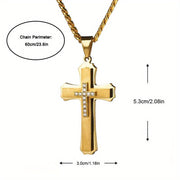 Multi-Layer Stainless Steel Pendant Necklace for Men Jewelry Gift