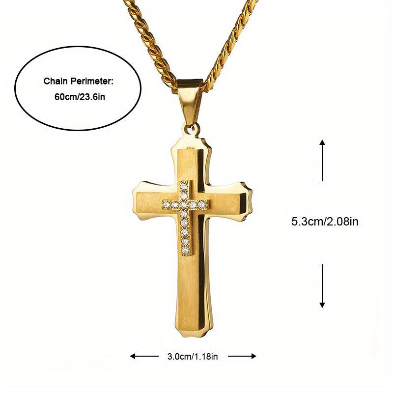 Multi-Layer Stainless Steel Pendant Necklace for Men Jewelry Gift