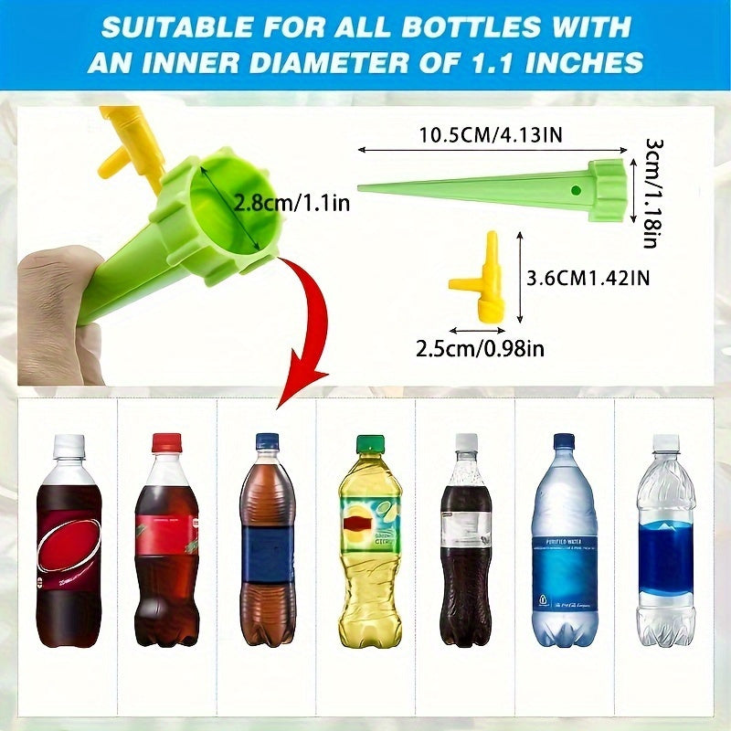 20 капельниц для полива растений с регулируемым контролем потока, самополивные шипы и универсальный адаптер для бутылок