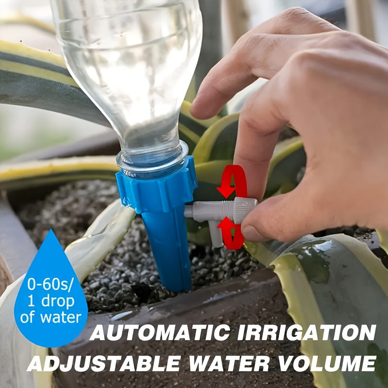40pcs Automatic Watering System for Outdoor Plants with Adjustable Nozzle and Drip Control Valve