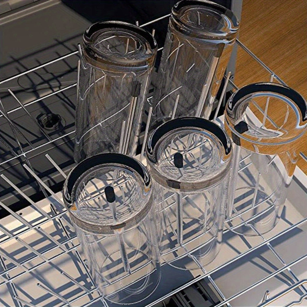 5-to'plamli metall shisha tutqichlari uchun idishlar uchun mos, racklar uchun xavfsiz yuvish, soda, vino, suv