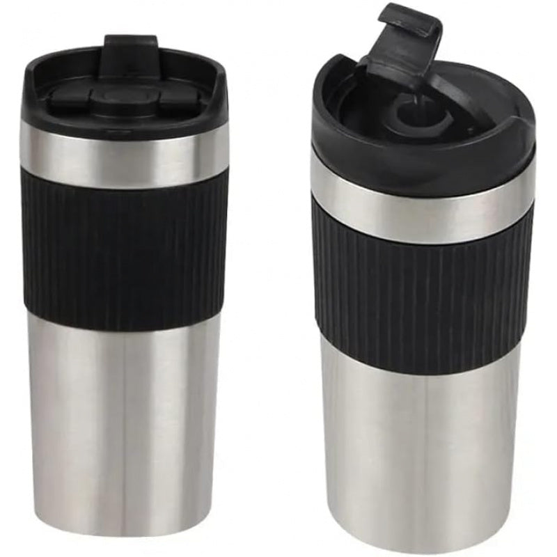Portable Stainless Steel Double-Wall French Press Coffee Maker 450ml Travel Mug