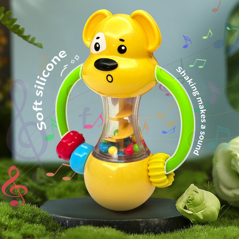 Baby Toy Baby Hand Rattle Musical Shaker Silicone Beads BPA-Free Developmental Grip Teether for Infants 0-3 Years