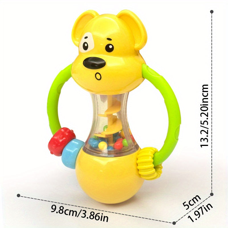Baby Toy Baby Hand Rattle Musical Shaker Silicone Beads BPA-Free Developmental Grip Teether for Infants 0-3 Years