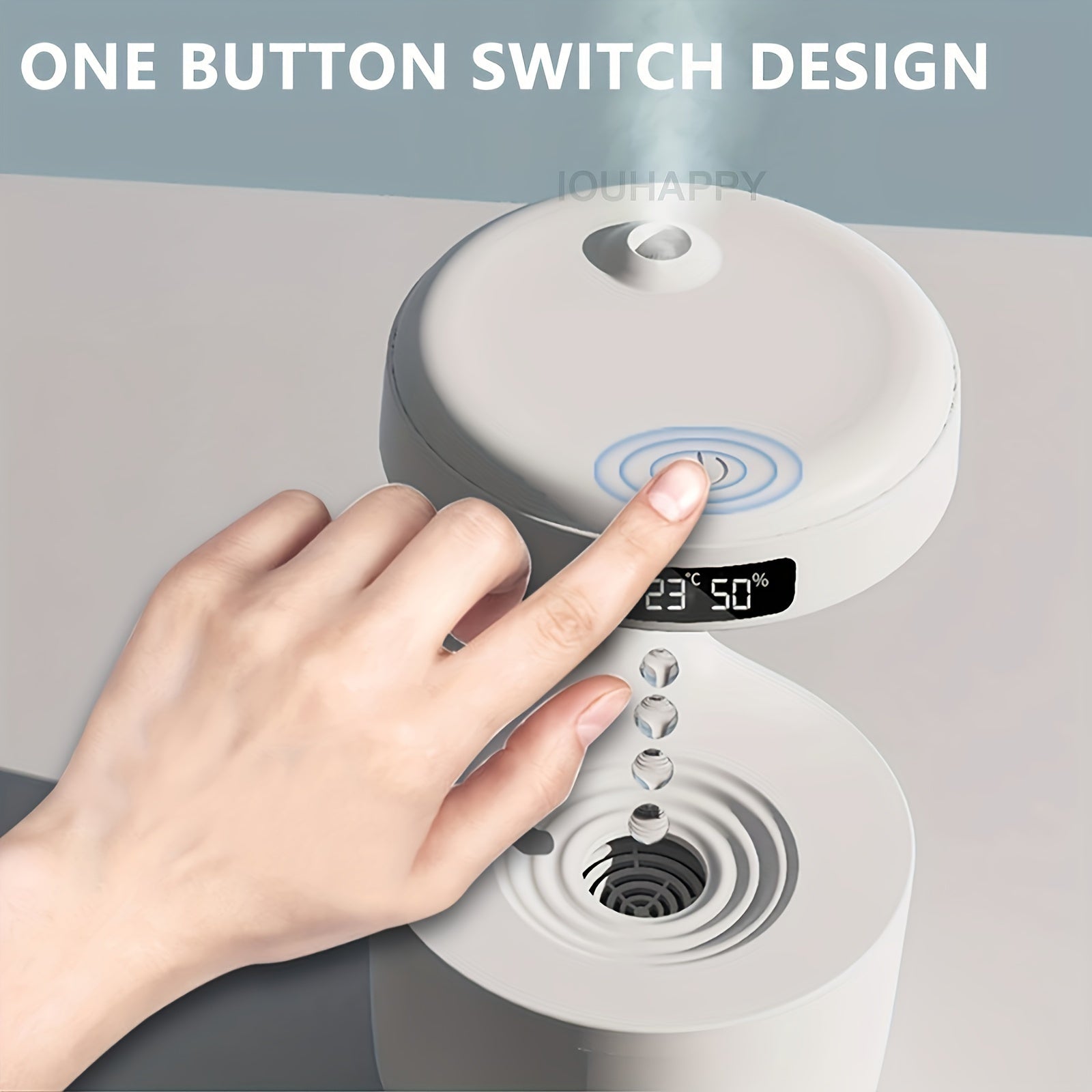 Humidifier with Clock Night Light and Ornament for Home Air Quality