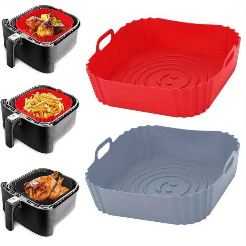 Silicone Air Fryer Liner Non-Stick Baking Pan Reusable for Pizza and Fried Chicken