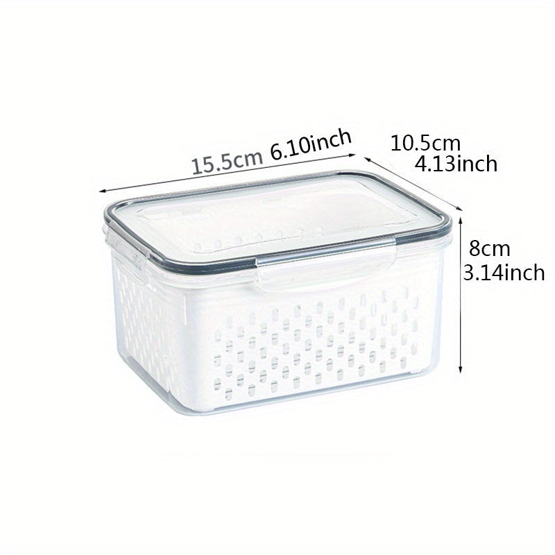 Double-Layer BPA-Free Food Storage Containers Set with Draining Lids Leakproof Stackable