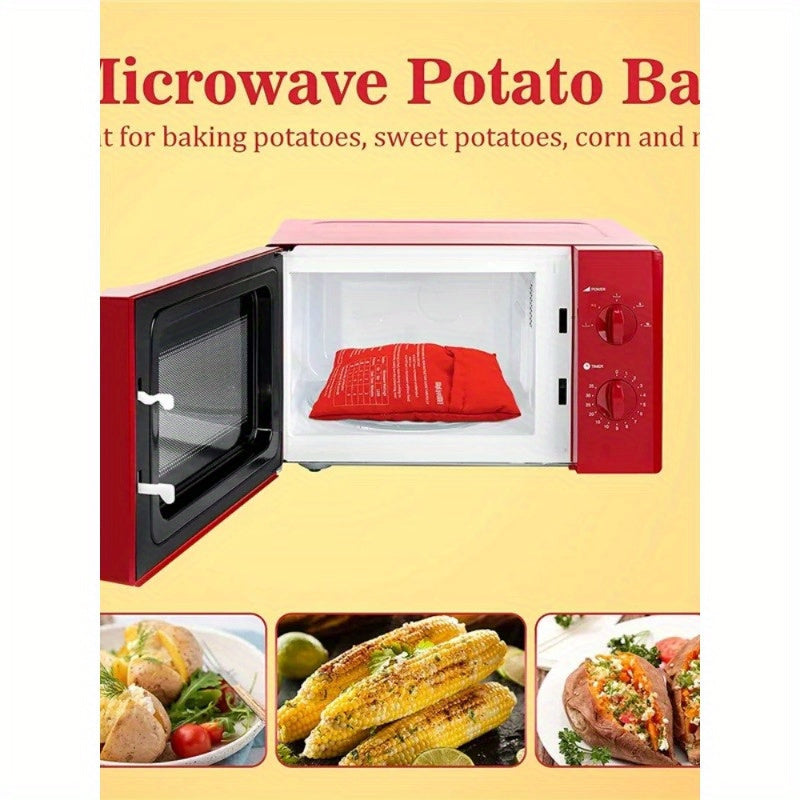 Microwave Potato Cooker Bag 1pc for fast easy baking of potatoes red polyester
