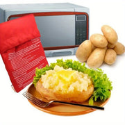 Microwave Potato Cooker Bag 1pc for fast easy baking of potatoes red polyester