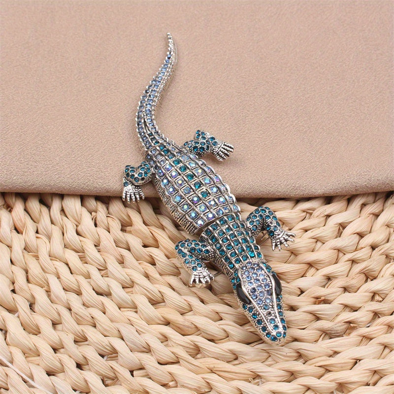Crocodile Shape Rhinestone Brooch Pin for Women Jewelry Accessories