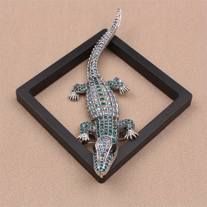 Брошь-значок с кристаллами в форме крокодила для женских украшений