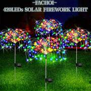 420 LED Solar Garden Lights with 8 Modes Waterproof IP65 for Patio Pathway Decor