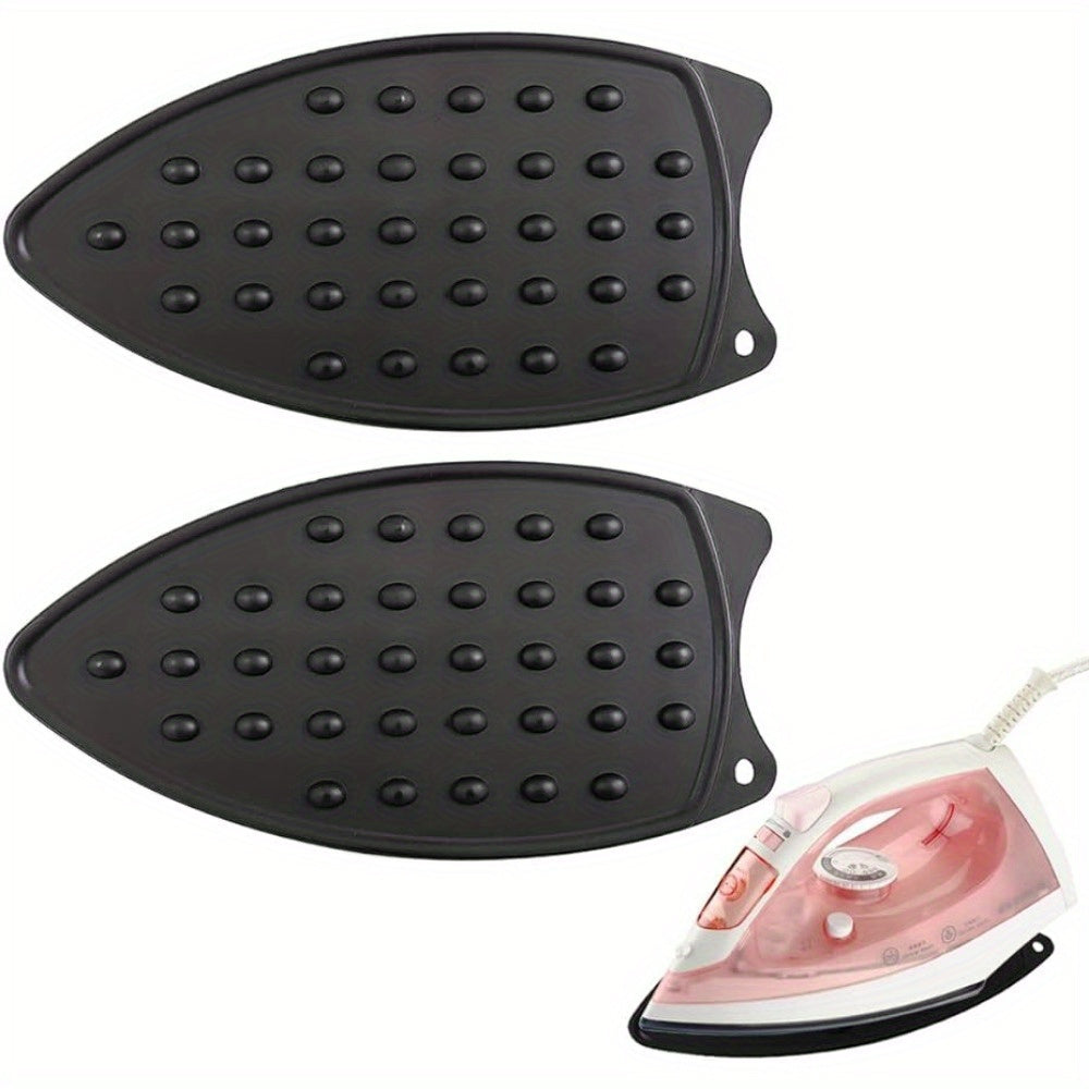 Heat Resistant Silicone Iron Rest Pad 1/2 Pack Non-Slip Black