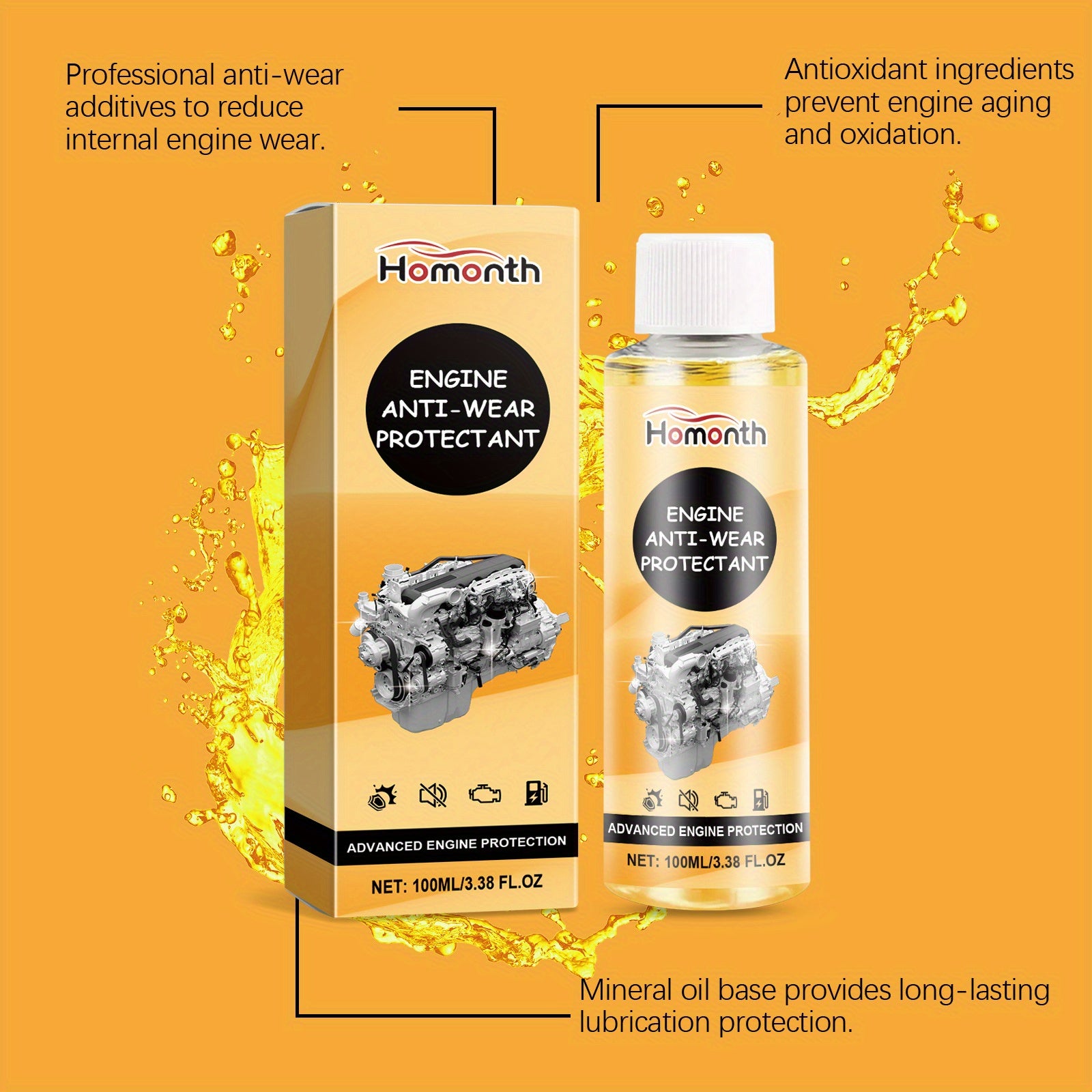 Engine Anti-Wear Additive 100ml Vehicle Noise Reduced Rust Protection