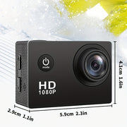 HD Sports Action Camera 1080P with Image Stabilization Wide Angle Lens Manual Exposure