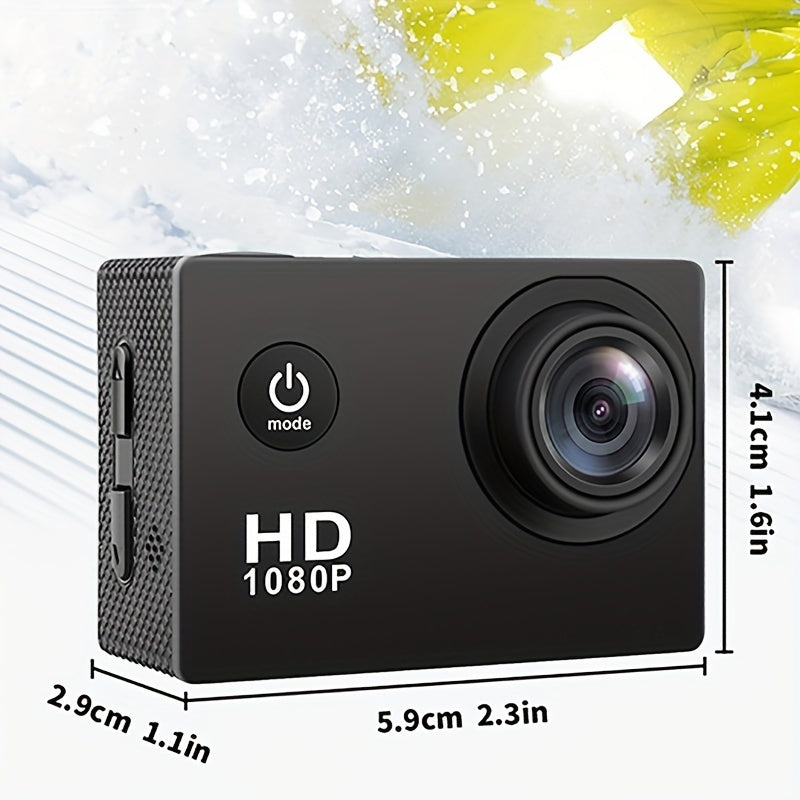 HD Sports Action Camera 1080P with Image Stabilization Wide Angle Lens Manual Exposure