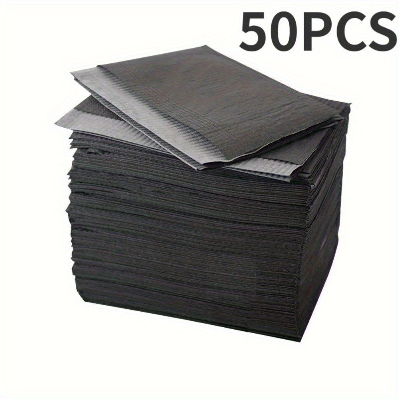 Pack of 50 Black Disposable Cleaning Pads for Tattoo Nail Art Household