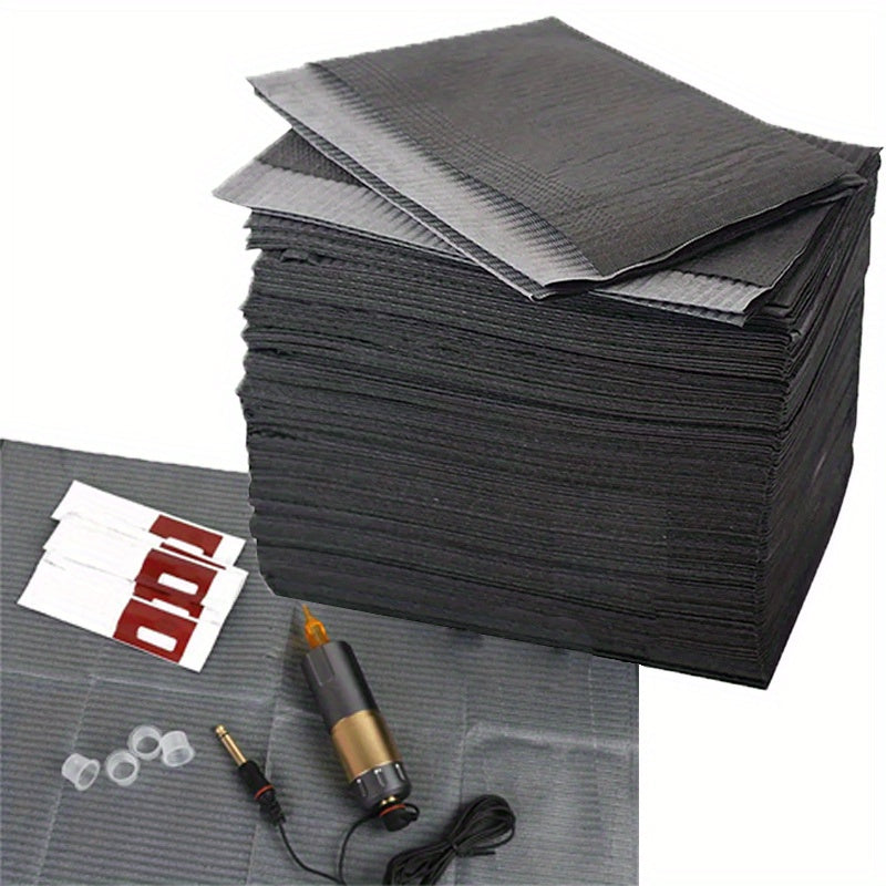 Pack of 50 Black Disposable Cleaning Pads for Tattoo Nail Art Household