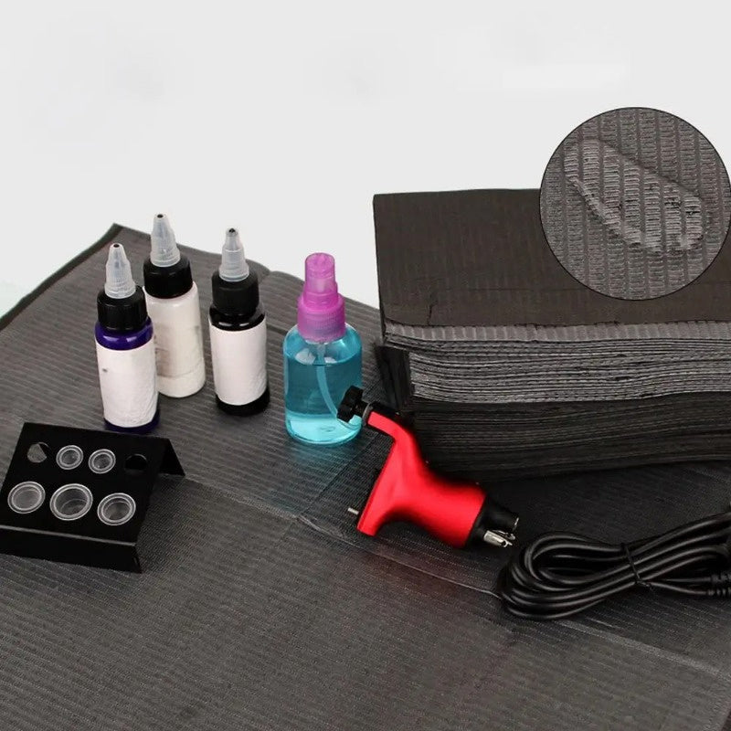 Pack of 50 Black Disposable Cleaning Pads for Tattoo Nail Art Household