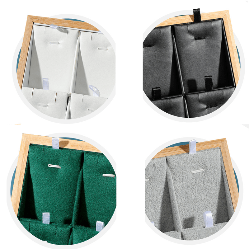 Bamboo Jewelry Tray with 18 Compartments for Organizing Pendants Watches and Accessories