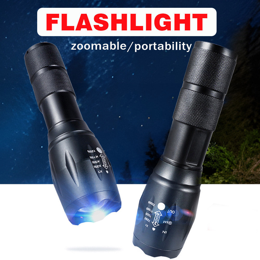 Pair of LED Flashlights for Camping Hiking Emergency Zoomable Textured Grip Battery Replacement