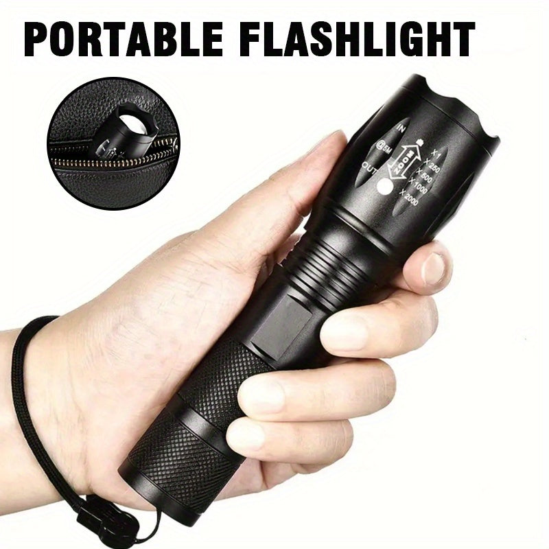 Pair of LED Flashlights for Camping Hiking Emergency Zoomable Textured Grip Battery Replacement