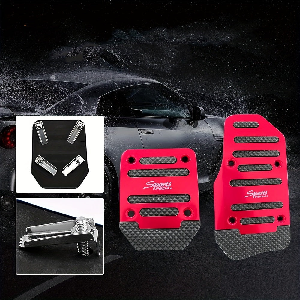 Non-Slip Aluminum Alloy Car Pedal Covers for Automatic Transmission Brake Gas Pedal Set