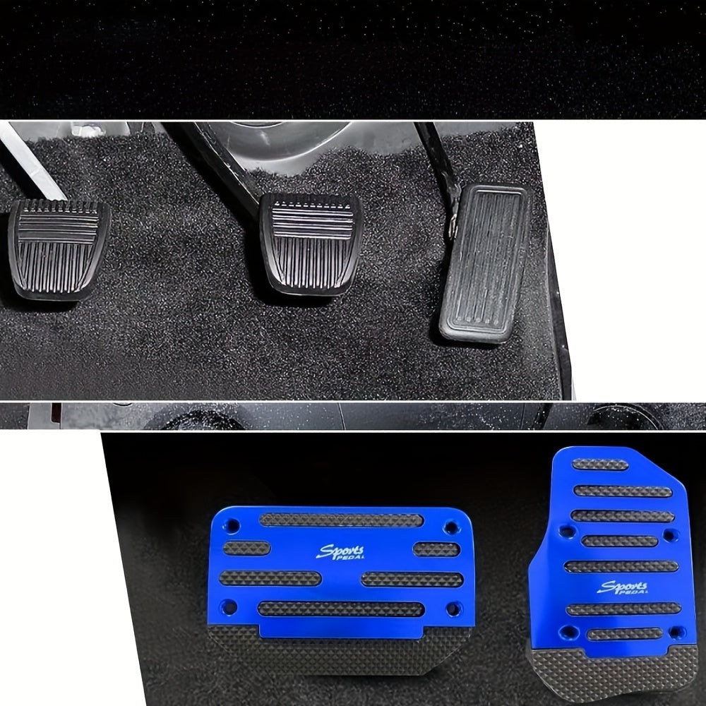 Non-Slip Aluminum Alloy Car Pedal Covers for Automatic Transmission Brake Gas Pedal Set