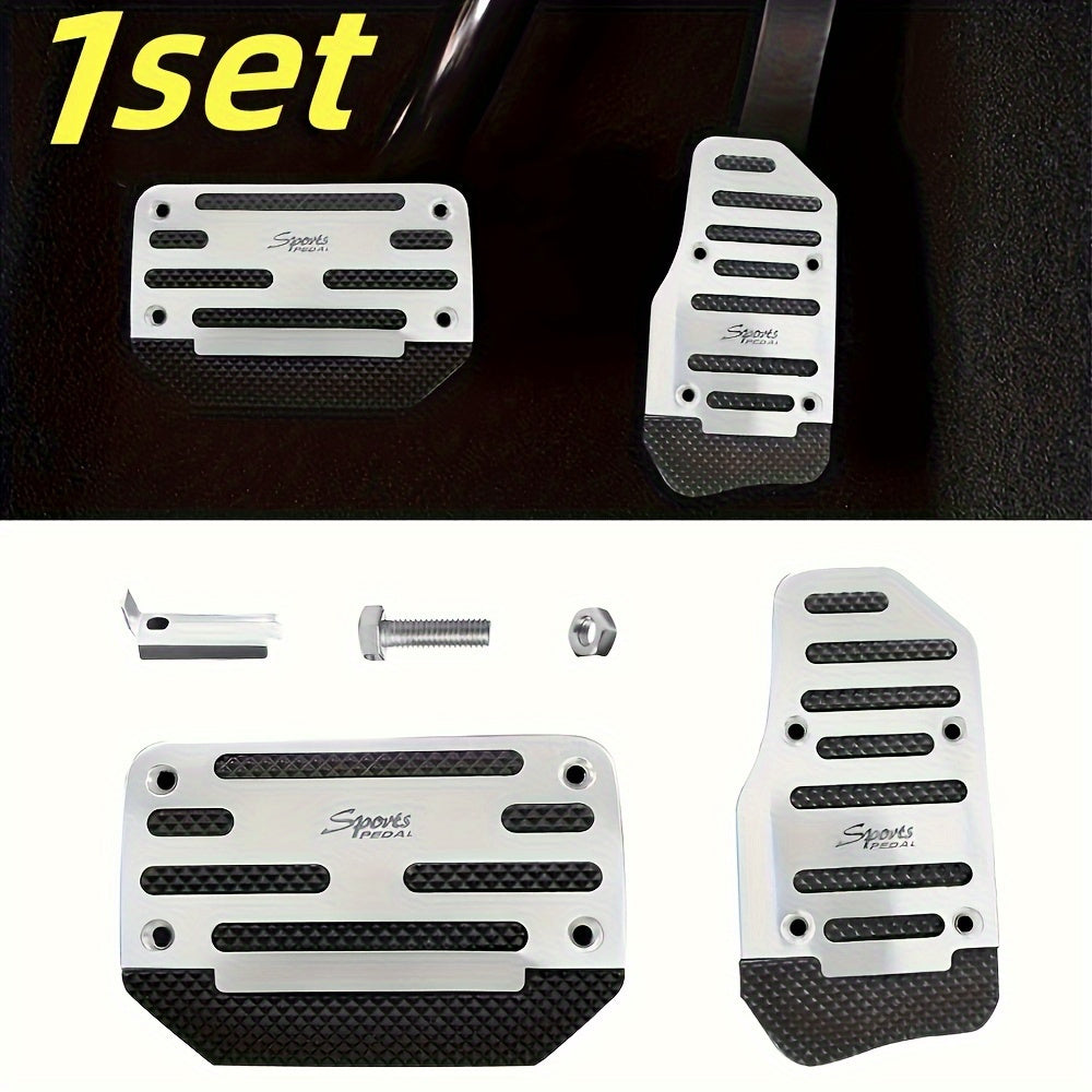 Non-Slip Aluminum Alloy Car Pedal Covers for Automatic Transmission Brake Gas Pedal Set