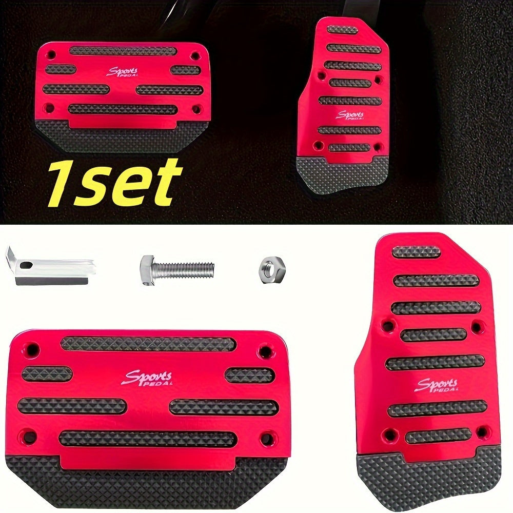 Non-Slip Aluminum Alloy Car Pedal Covers for Automatic Transmission Brake Gas Pedal Set