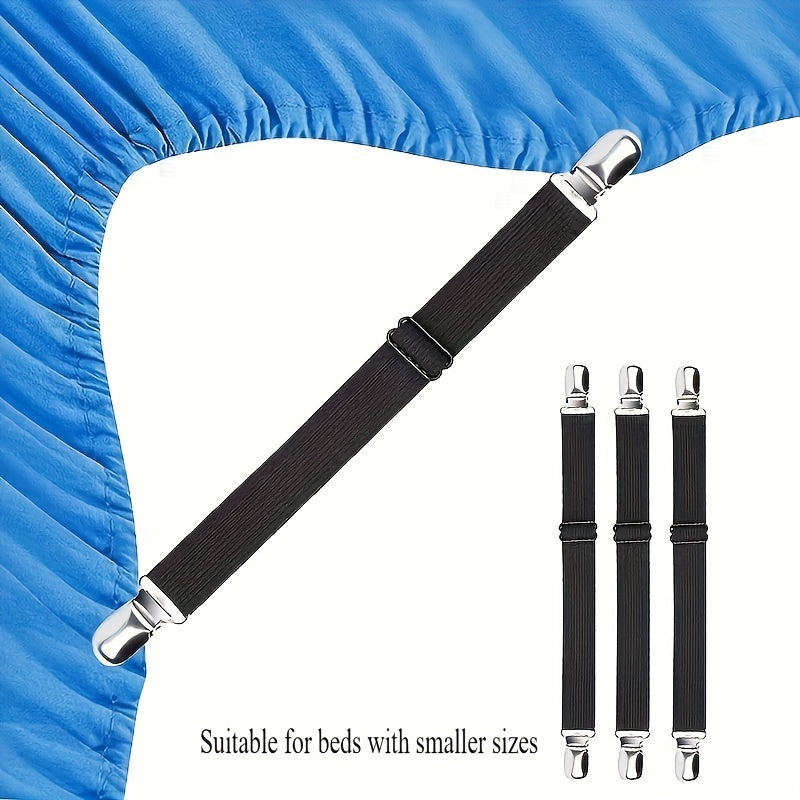 Bed Sheet Clips with Anti-Running Buckles Adjustable Straps for Sofa and Tablecloths