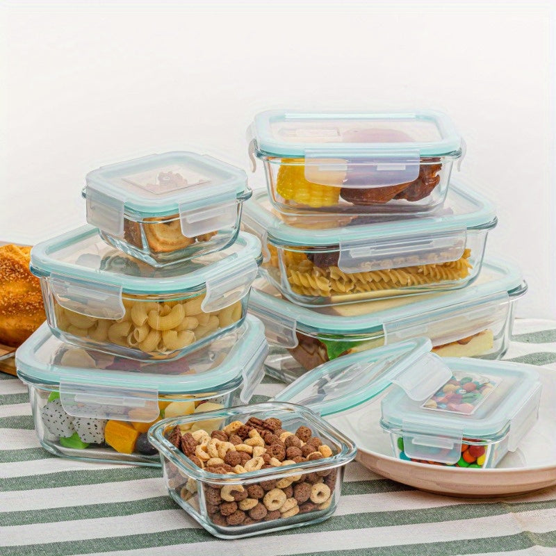 Glass Food Storage Containers with Lids 8-Piece BPA-Free Microwave Oven Freezer Dishwasher Safe