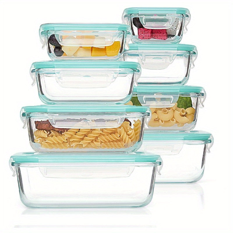 Glass Food Storage Containers with Lids 8-Piece BPA-Free Microwave Oven Freezer Dishwasher Safe