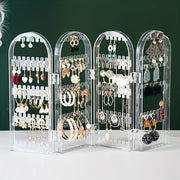 Clear Plastic Jewelry Organizer for Earrings and Necklaces Foldable Storage