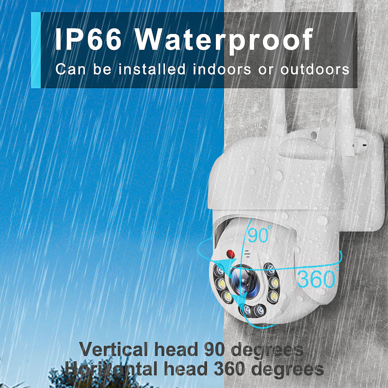 Outdoor WiFi Security Camera 1080P Full-Color Day Night AI Human Detection Two-Way Audio 360° Panoramic USB Powered